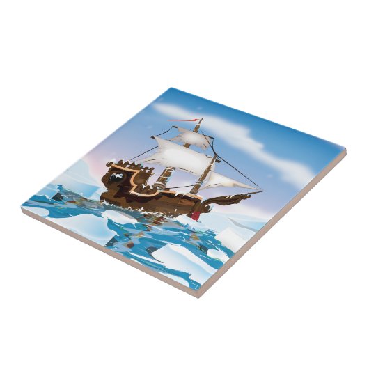 Ijsbreker Schip Tegeltje (Zijkant)