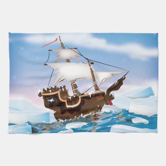 Ijsbreker Schip Theedoek (Horizontaal)