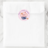 IJscake Twee lieve 2e verjaardagsfeest Ronde Sticker (Tas)