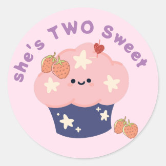 IJscake Twee lieve 2e verjaardagsfeest Ronde Sticker