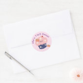IJscake Twee lieve 2e verjaardagsfeest Ronde Sticker (Envelop)
