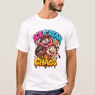 Ijschaos Grappige Smeltende Grafische Heren T-Shir T-shirt