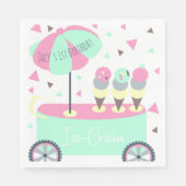 Ijscoman Confetti Verjaardagsfeest Roze Servet (Voorkant)
