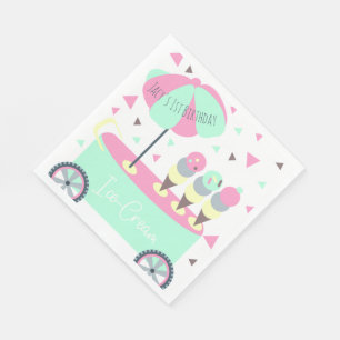 Ijscoman Confetti Verjaardagsfeest Roze Servet