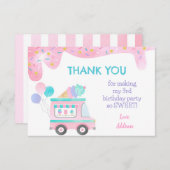 Ijscomobil Verjaardagsfeest Dank Je Kaarten (Voorkant / Achterkant)