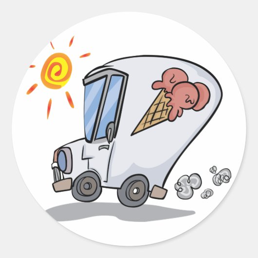 Ijscomobilestickers Ronde Sticker (Voorkant)