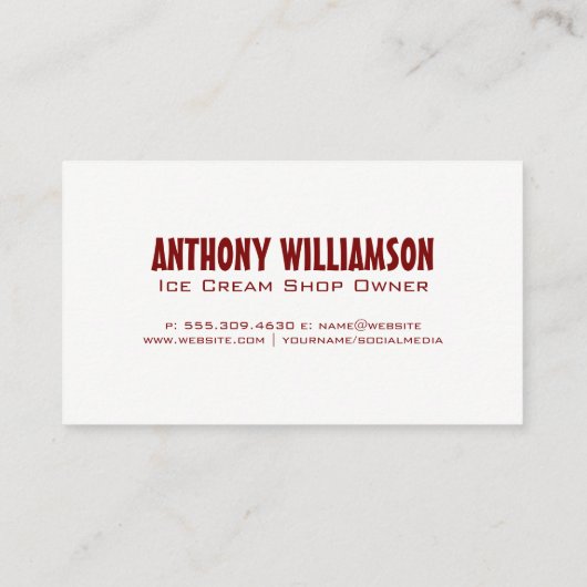 ijsconus | Druppels van strooiijs Visitekaartje (Achterkant)