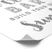 Ijscoupes Bar Bord Zilver Confetti Poster (Hoek)