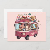 IJscowagen bestelwagen  Briefkaart (Voorkant / Achterkant)