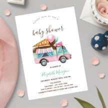 IJscrawagen Roze Gestreepte Baby Shower