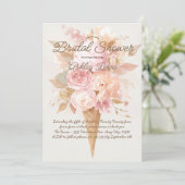 IJscrème bloem uitnodiging, waterverf bloemen Kaart (Staand voorkant)