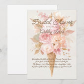 IJscrème bloem uitnodiging, waterverf bloemen Kaart (Voorkant / Achterkant)