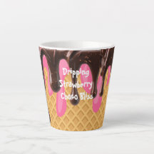 IJscrème, druipende aardbei choco gelukzaligheid