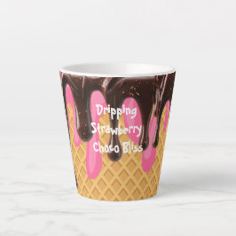 IJscrème, druipende aardbei choco gelukzaligheid Latte Mok