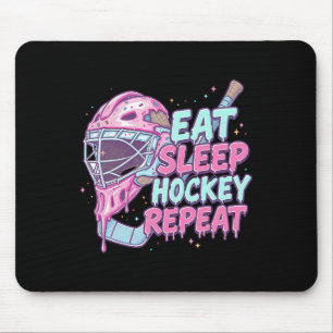 IJscrème druppel Hockey Keeper Masker Eten Slapen  Muismat