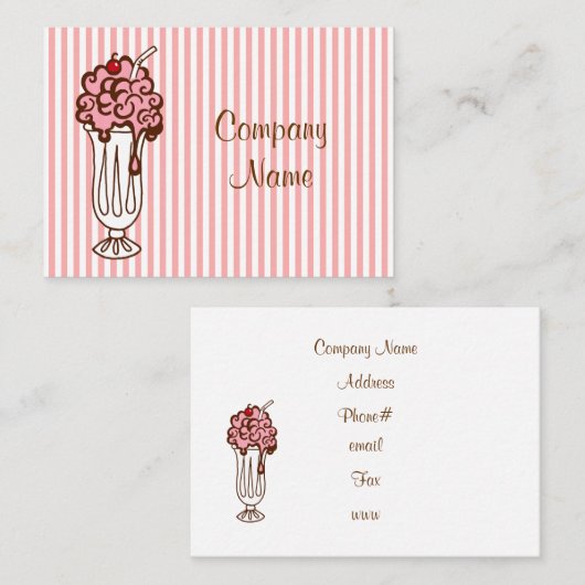 IJscrème Frisdrank Zakelijke Kaart Visitekaartje (Voorkant / Achterkant)