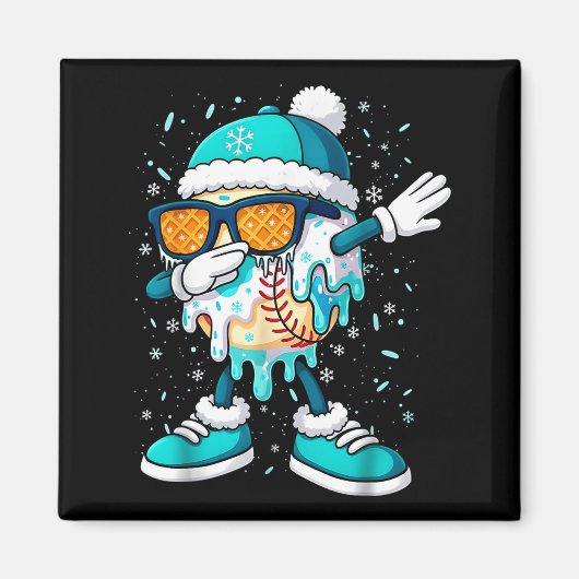 IJscrème Honkbal Drip Thuisplaat Slaghouten Cool V Magneet (Voorkant)