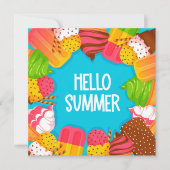IJscrème & Popsicles Hallo Zomer Wenskaart (Voorkant)