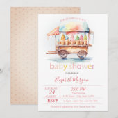 Ijscrèmes gestippeld Baby shower Kaart (Voorkant / Achterkant)