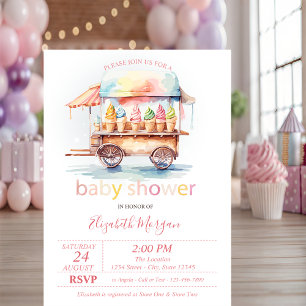 Ijscrèmes gestippeld Baby shower Kaart