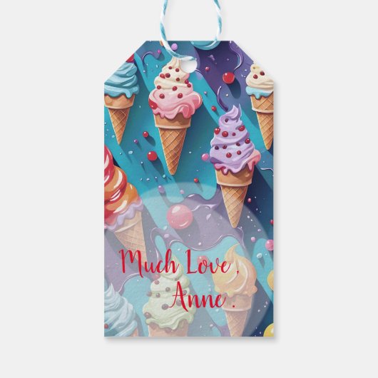IJscrèmes Kleurrijke kunst Cadeaulabel (Achterkant)