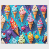 IJscrèmes Kleurrijke kunst Cadeaupapier (Vlak)