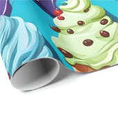 IJscrèmes Kleurrijke kunst Cadeaupapier (Rol Hoek)