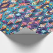 IJscrèmes Kleurrijke kunst Cadeaupapier (Hoek)