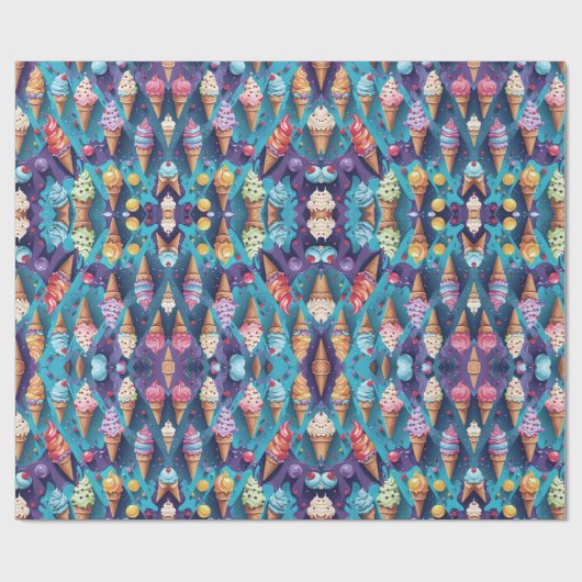 IJscrèmes Kleurrijke kunst Cadeaupapier (Vlak)