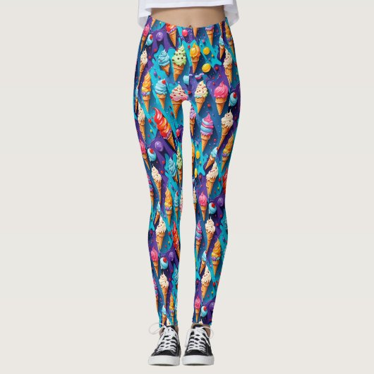 IJscrèmes Kleurrijke kunst Leggings (Voorkant)