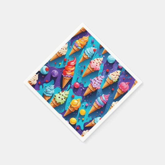 IJscrèmes Kleurrijke kunst Servet (Hoek)