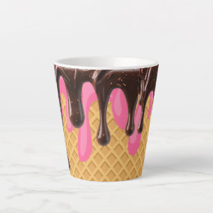 IJscrunchie,Druipende Aardbei Choco Bliss Latte Mok