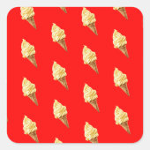 IJscrunchy Levendig rood Vierkante Sticker (Voorkant)