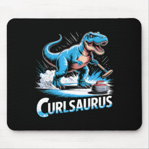 IJscurling speler dinosaurus t-rex grappig curling Muismat