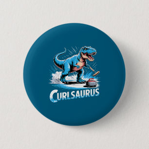 IJscurling speler dinosaurus t-rex grappige curlin Ronde Button 5,7 Cm