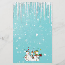 IJscycli en sneeuwmannen Briefpapier