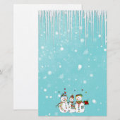 IJscycli en sneeuwmannen Briefpapier (Voorkant / Achterkant)