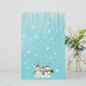 IJscycli en sneeuwmannen Briefpapier (Staand voorkant)