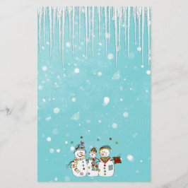 IJscycli en sneeuwmannen Briefpapier