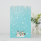IJscycli en sneeuwmannen Briefpapier (Staand voorkant)
