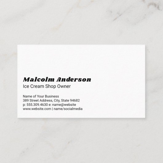 IJsdesserts Visitekaartje (Achterkant)