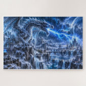 Ijsdraak – Blauwe Bliksemstorm Legpuzzel (Horizontaal)