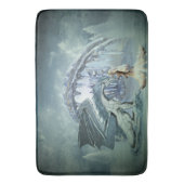 IJsdraak en ijsprinses in het winterlandschap Badmat (Voorkant Verticaal)