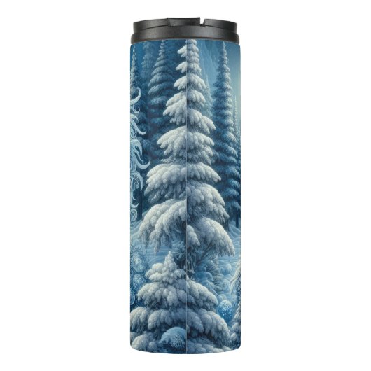 IJsdraak in het winterbos Thermosbeker (Achterkant)