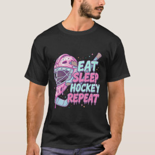 IJsdrip Hockey Doelman Masker Eten Slapen Hockey T-shirt