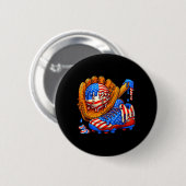 IJsdrip-honkbalspullen Amerikaanse vlag voor Ronde Button 5,7 Cm (Voorkant /achterkant)