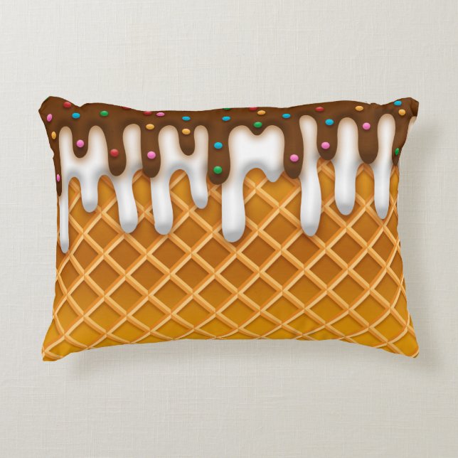 IJsdrup Wafelhoorn Chocolade En Vanille Accent Kussen (Voorkant)