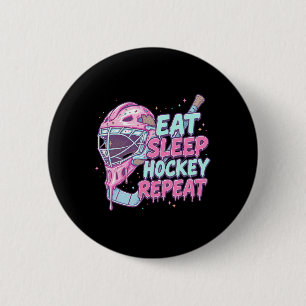 IJsdruppel Hockey Doelhokker Masker Eten Slapen Ho Ronde Button 5,7 Cm