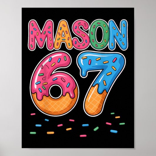Ijsdruppel Mason Zes Zeven 6 7 Gen Alpha Jargon Poster (Voorkant)