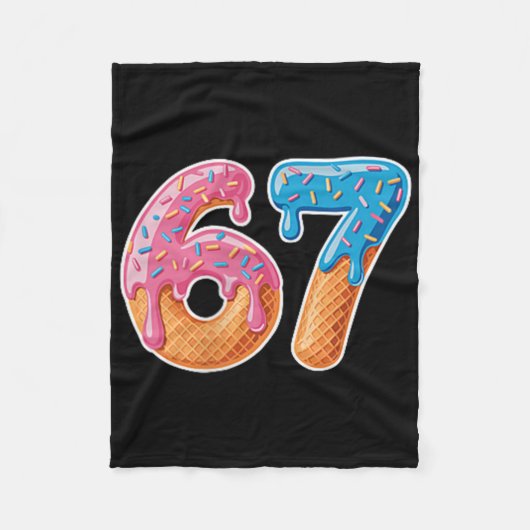 Ijsdruppel Six Seven 6 7 Meme 67 Fleece Deken (Voorkant)